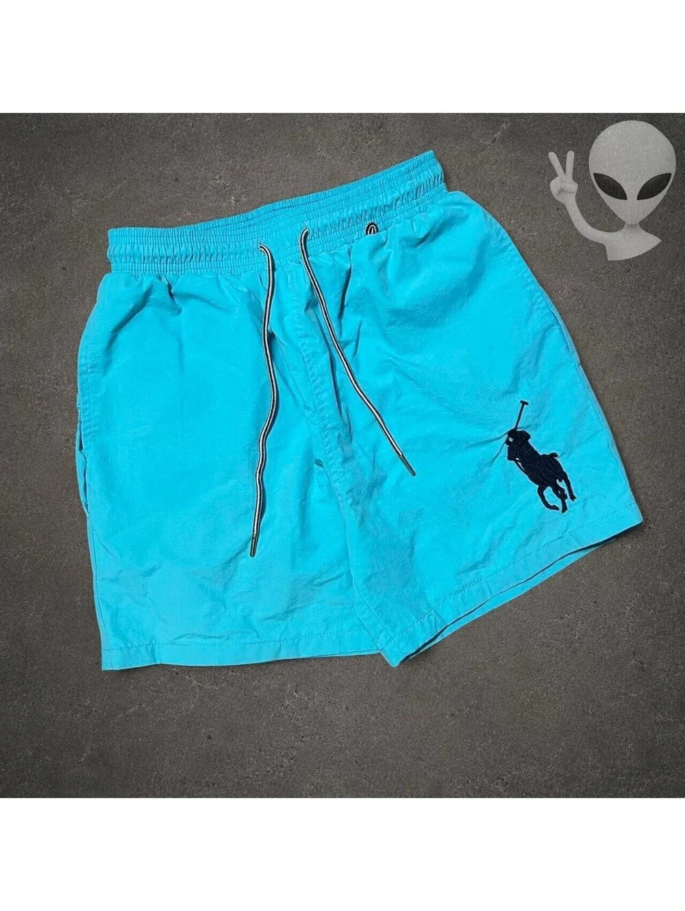 Polo Ralph Lauren Big Pony Swim Trunks Shorts Mens Small Turquoise